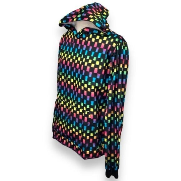 Totally Pink Women’s Holo Check Pullover Hoodie, Black, size XL - Picture 2 of 6